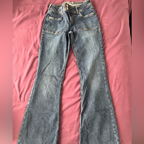 Navy bleu low rise flare jeans - Picture 5 of 7